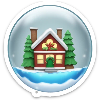 Christmas waterglobe sticker