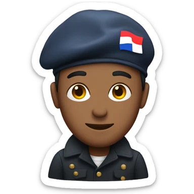 french man wearing a beret sticker