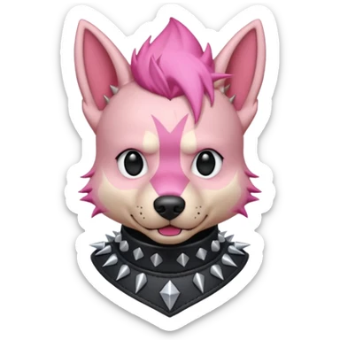 pink haired metalhead dog sticker