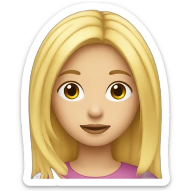 the girl with blond who writes on notebook sticker