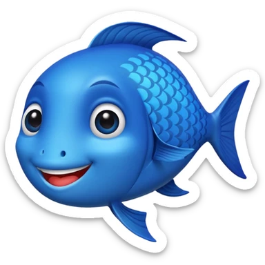 Create a dori fish emoji with a heart decoration on top. sticker