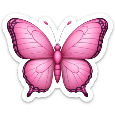 Pink butterfly heart sticker