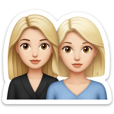 Amigas una morena y otra rubia sticker