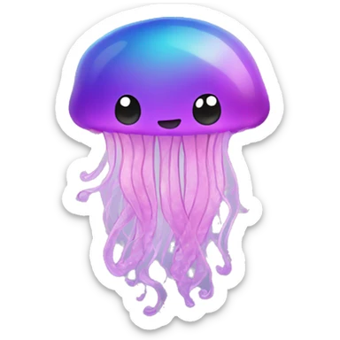 Jellyfish with hearths sticker