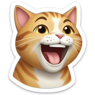 Cat laughing animated sticker