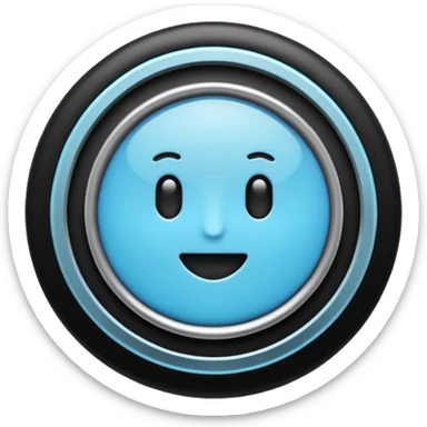 Parlante negro combinado con celeste sticker