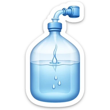 bag of water with a tied top, clear and shiny sticker