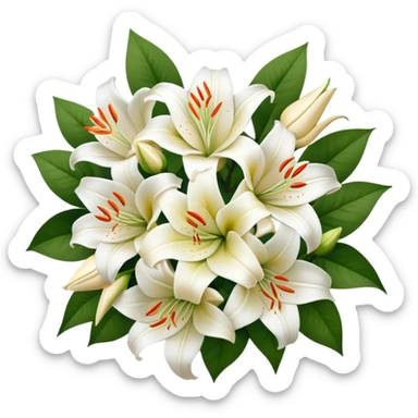 Bridal bouquet of roses and lilies  sticker