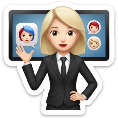 Professional who is presenting presentation transparent backdround with Lip Sync sticker