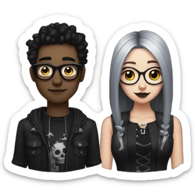 goth girlfriend and nerd boyfriend sticker