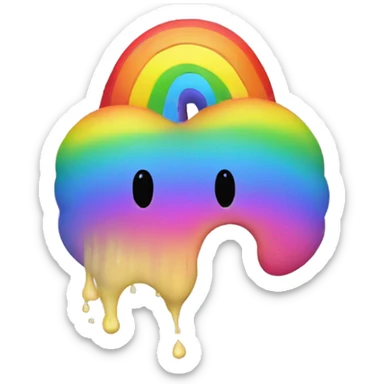 rainbow throw up with rainbow face sticker