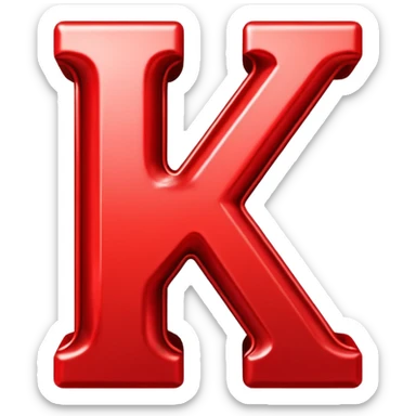 Red chain link logo in the shape of the letter K sticker