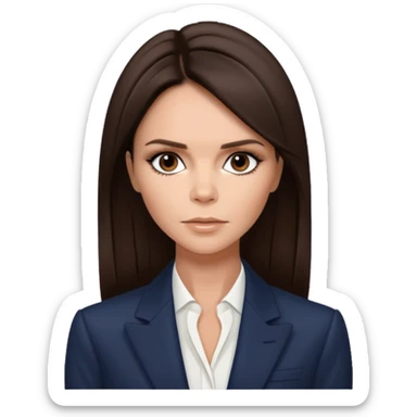 Victoria Beckham with dark brown hair sticker