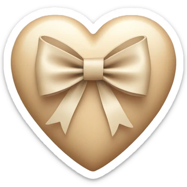 Beige heart with bow sticker