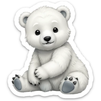 full body polar bear cub sticker