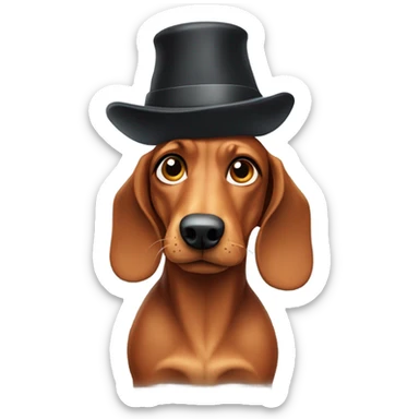 Teckel with a Little hat sticker