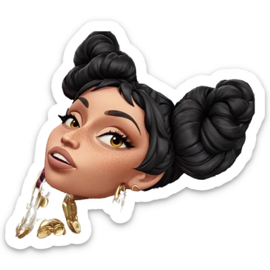 freckled girl with earrings sticker