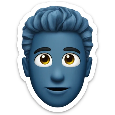 corazon azul con textura de denim jean  sticker