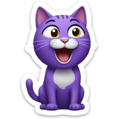 purple Cat singing sticker