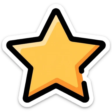 half star symbol sticker