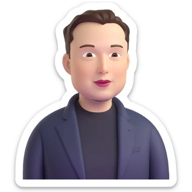 Elon Musk friendly expression sticker