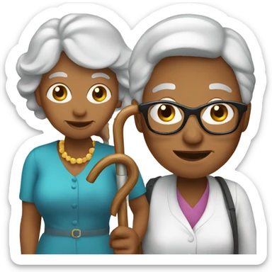 Grandma with a cane sticker