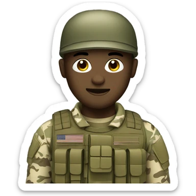 Soldier wearing camouflage uniform sticker