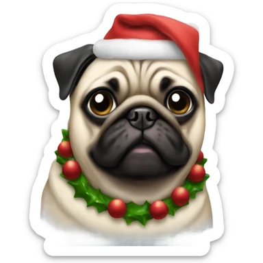 Christmas pug sticker