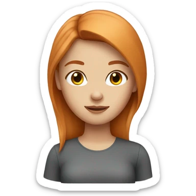 Beautiful girl with straight ginger hair  sticker