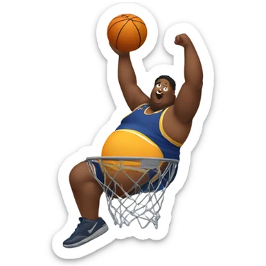 Fat person dunking sticker