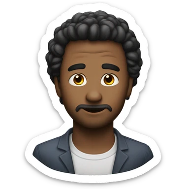 белый парень сидит в горшке из под цветка sticker