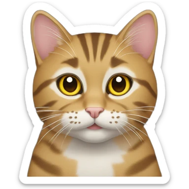 a tabby cat is typing code sticker