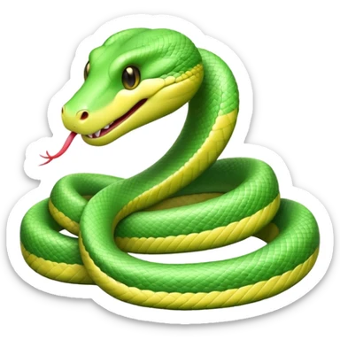 A cute pastel green snake sticker