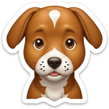Brown dog with white spots on neck  sticker