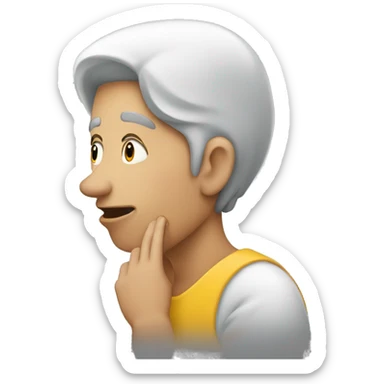 a person whispering to someone on the side sticker