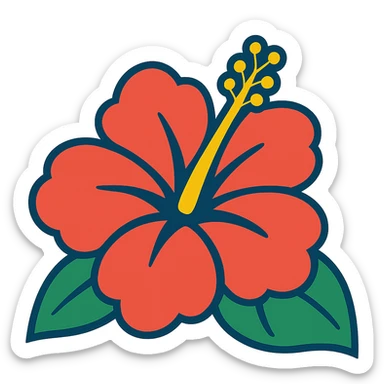 Hawaiian flower sticker