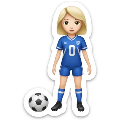 Girl with a football jersey full body. sticker