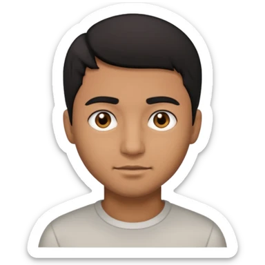 Brown man with shot black hair, black eyes sticker