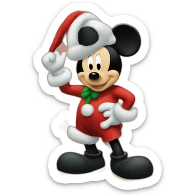 Mickey mouse christmas sticker