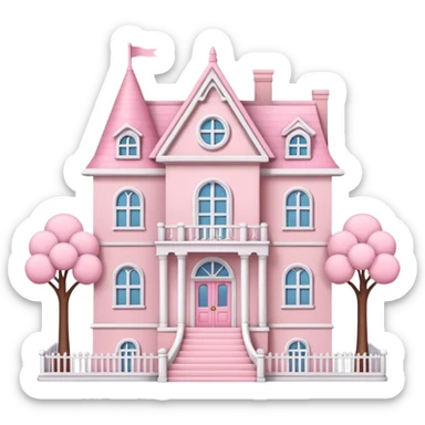 baby pink doll mansion with miniature furniture  sticker