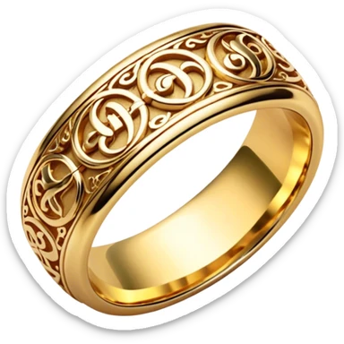  gold ring in lord of the rings style sticker