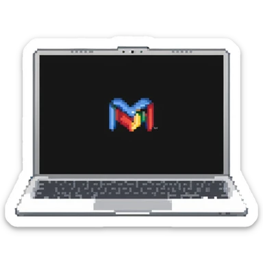 a laptop having a logo that says cmv on the back of it sticker