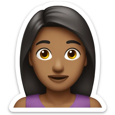 smh emoji with the medium skin tone with dark hair sticker