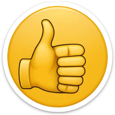 thumbs up emoji with two thumbs facinf outwards sticker