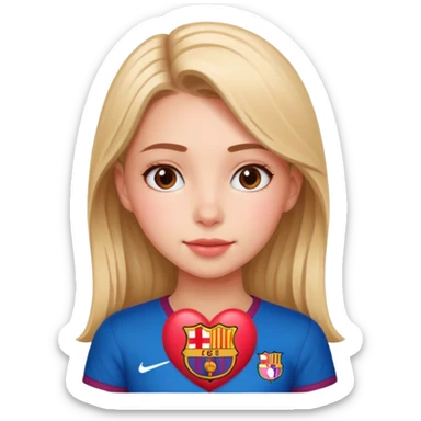 Girl with barcelona logo heart sticker