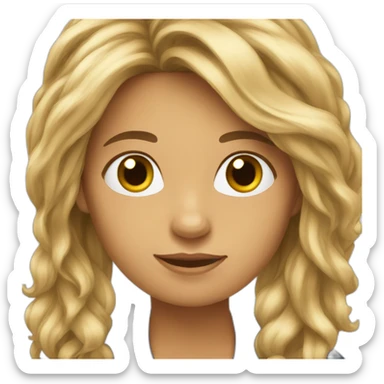 Woman-long-hair-with-your-little-yorkshire sticker