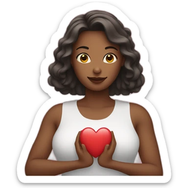 women with handheart sticker
