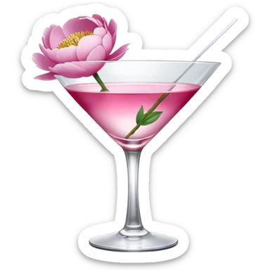 Martini with peonies sticker