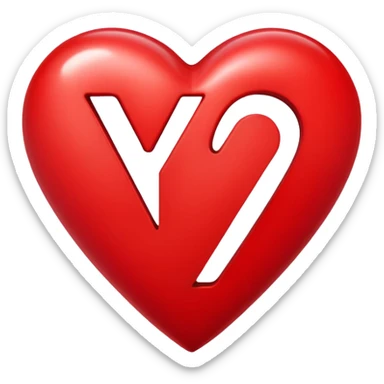 Heart with the letter y inside  sticker