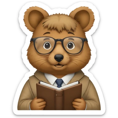 work with notebook quokka wearing glasses sticker